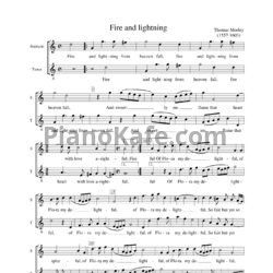 Ноты Т. Морли - Fire and Lightning (Хоровая партитура) - предпросмотр