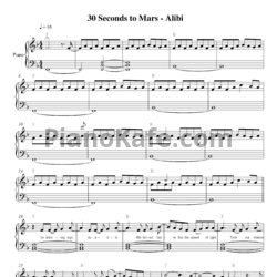 Ноты 30 Seconds To Mars - Alibi - предпросмотр