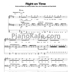 Ноты Red Hot Chili Peppers - Right on Time - предпросмотр