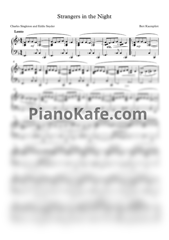 Ноты Bert Kaempfert - Strangers in the night (Версия 2) - PianoKafe.com