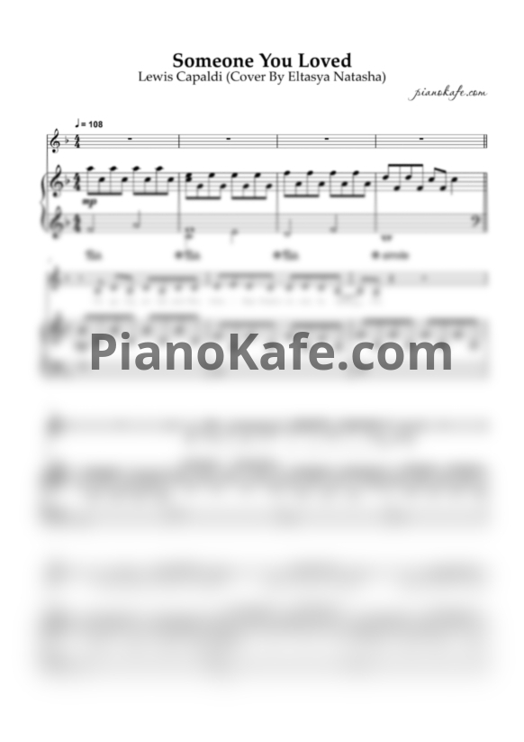 Ноты Lewis Capaldi - Someone you loved (Cover by Eltasya Natasha) - PianoKafe.com
