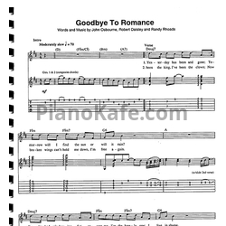 Ноты Ozzy Osbourne - Goodbye to romance (Guitar Tabs & Voice) - предпросмотр