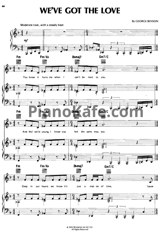 Ноты George Benson - We've got the love - PianoKafe.com