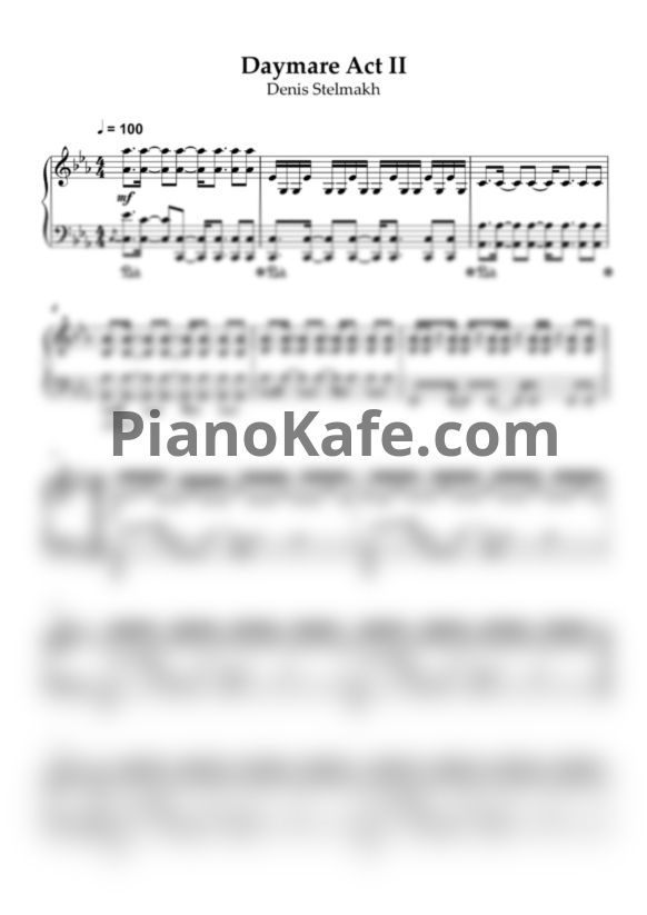 Ноты Denis Stelmakh - Daymare Act II - PianoKafe.com