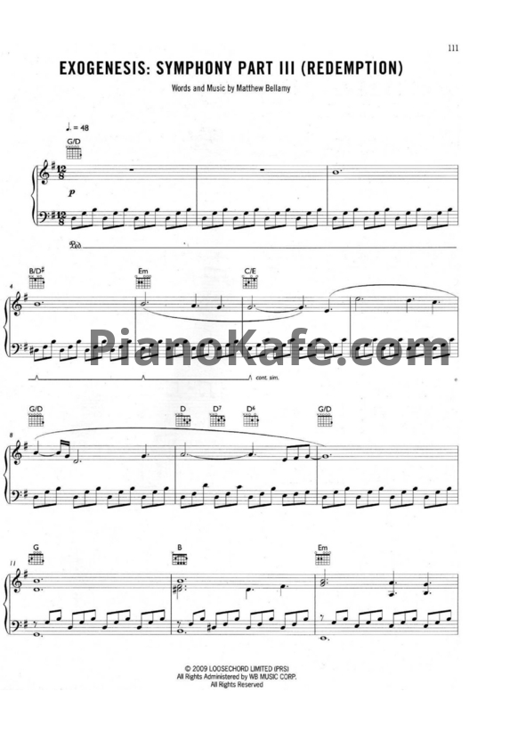 Ноты Muse - Exogenesis symphony part 3  - PianoKafe.com