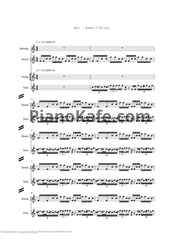 Ноты The Who - Baba O`Riley - PianoKafe.com