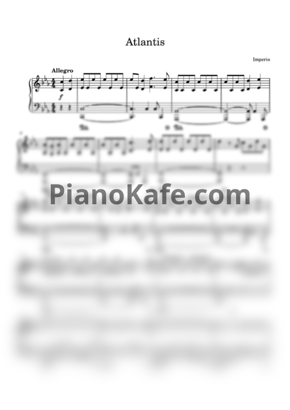 Ноты Imperio - Atlantis (Piano cover) - PianoKafe.com