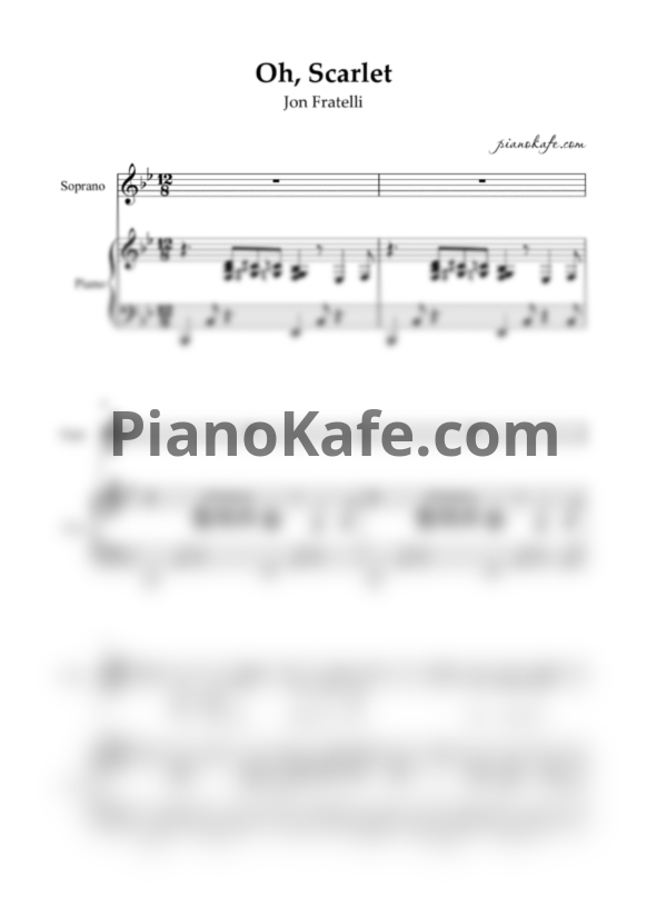 Ноты Jon Fratelli - Oh, Scarlett - PianoKafe.com