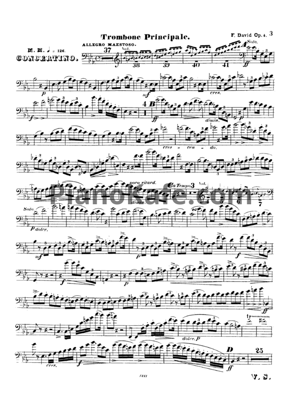 Ноты Ф. Давид - Trombone Concertino (Op. 4) - PianoKafe.com