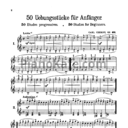 Ноты Карл Черни - 50 практических пьес для начинающих, Op. 481 - предпросмотр