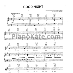 Ноты The Beatles - Good night - предпросмотр