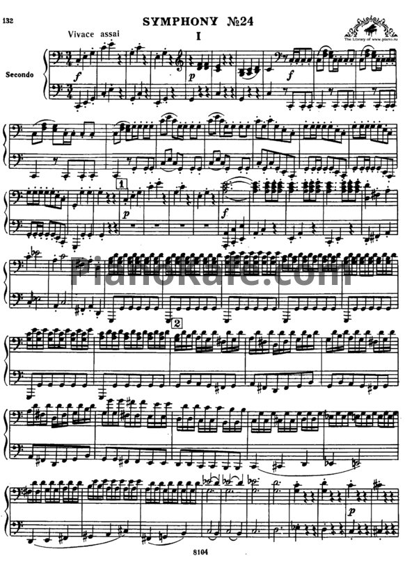Ноты Йозеф Гайдн - Симфония №24 (для фортепиано в 4 руки) - PianoKafe.com