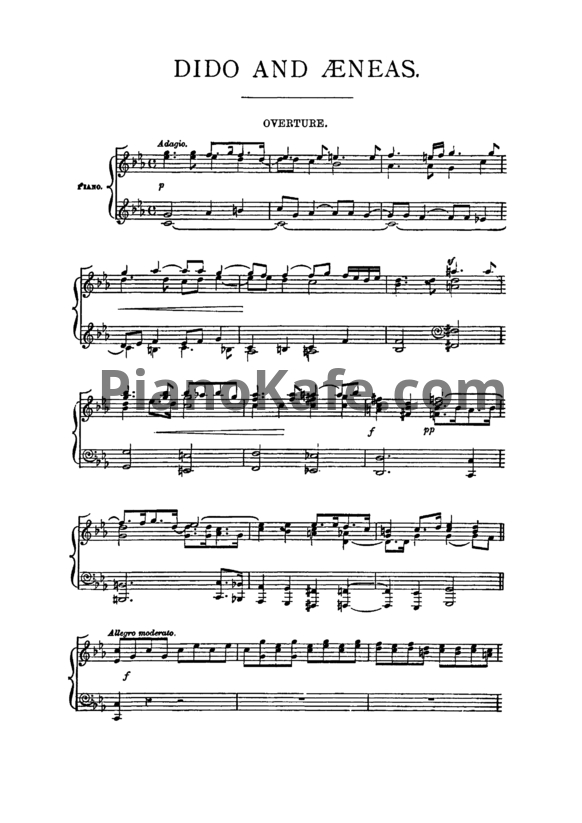 Ноты Генри Пёрселл - Опера "Дидона и Эней" (Z 626) - PianoKafe.com