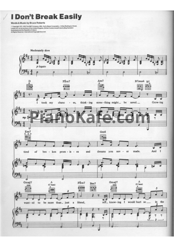 Ноты Barbra Streisand - I don't break easily - PianoKafe.com