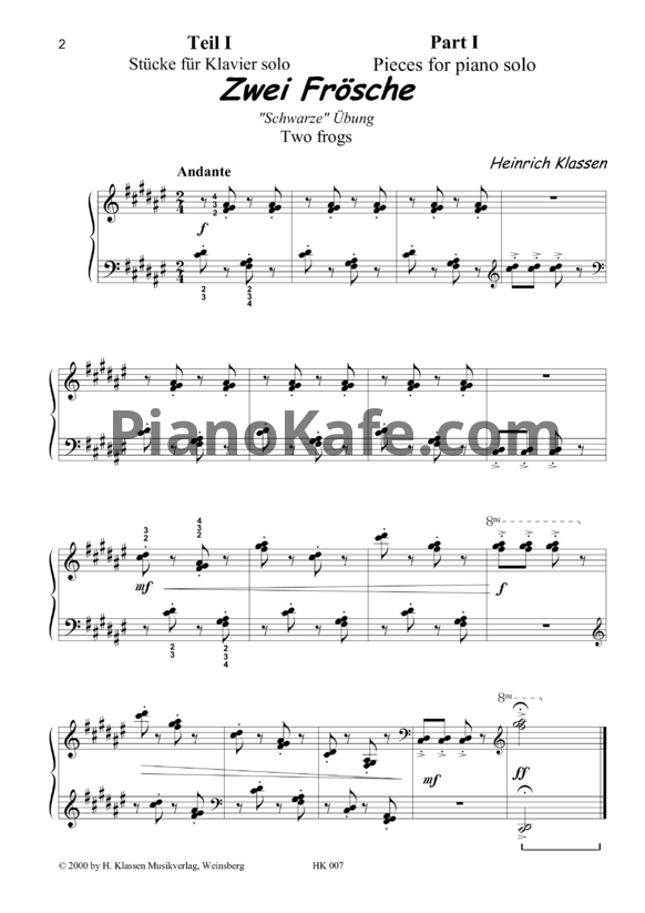 Ноты А. Классен - Пьесы и ансамбли (Сборник) - PianoKafe.com