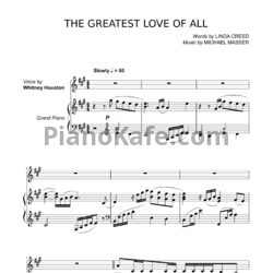 Ноты Whitney Houston - The Greatest Love Of All - предпросмотр