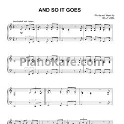 Ноты Billy Joel - And so it goes - предпросмотр