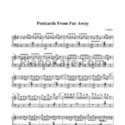 Ноты Coldplay - Postcards from far away - предпросмотр