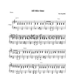 Ноты One Republic - All this time - предпросмотр