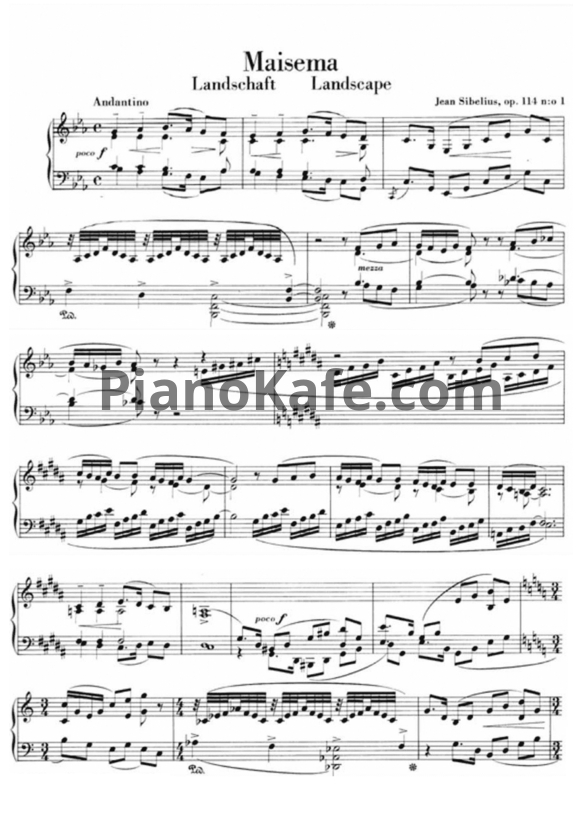 Ноты Ян Сибелиус - 5 эскизов для фортепиано (Op. 114) - PianoKafe.com
