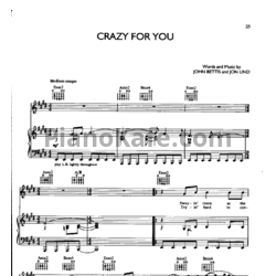 Ноты Madonna - Crazy for you - предпросмотр