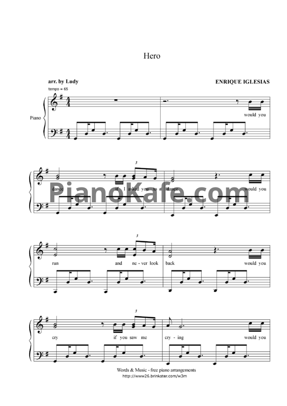Ноты Enrique Iglesias - Hero - PianoKafe.com