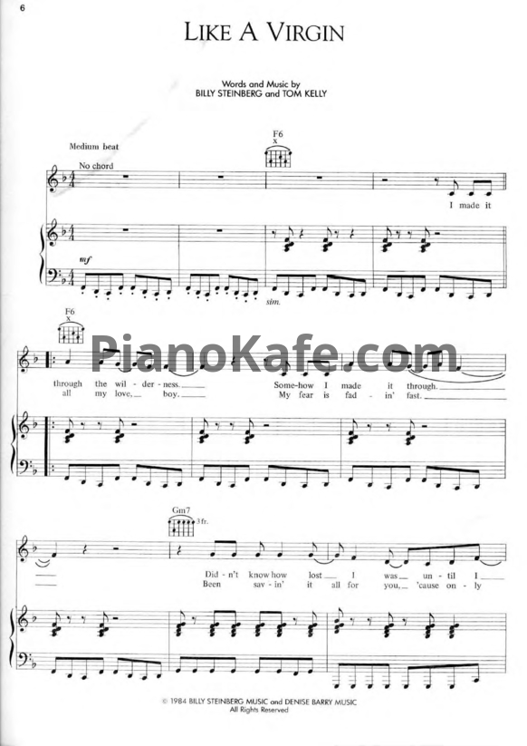 Ноты Madonna - Like a Virgin (Книга нот) - PianoKafe.com