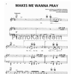 Ноты Christina Aguilera - Makes me wanna pray - предпросмотр