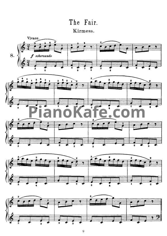 Ноты Корнелиус Гурлитт - The fair (Op. 101, №8) - PianoKafe.com