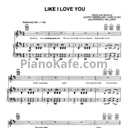 Ноты Justin Timberlake - Like I love you - предпросмотр