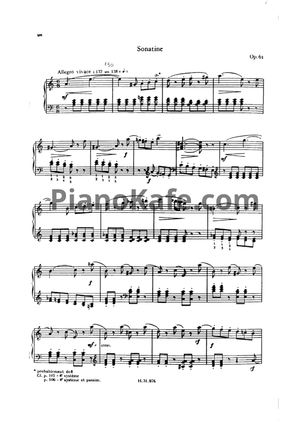 Ноты Шарль Алькан - Сонатина (Op. 61) - PianoKafe.com