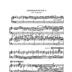 Ноты И. Бах - Искусство фуги (в изложении для фортепиано). Контрапункт №9 - предпросмотр