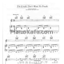 Ноты The Eagles - The greeks don't want no freaks - предпросмотр