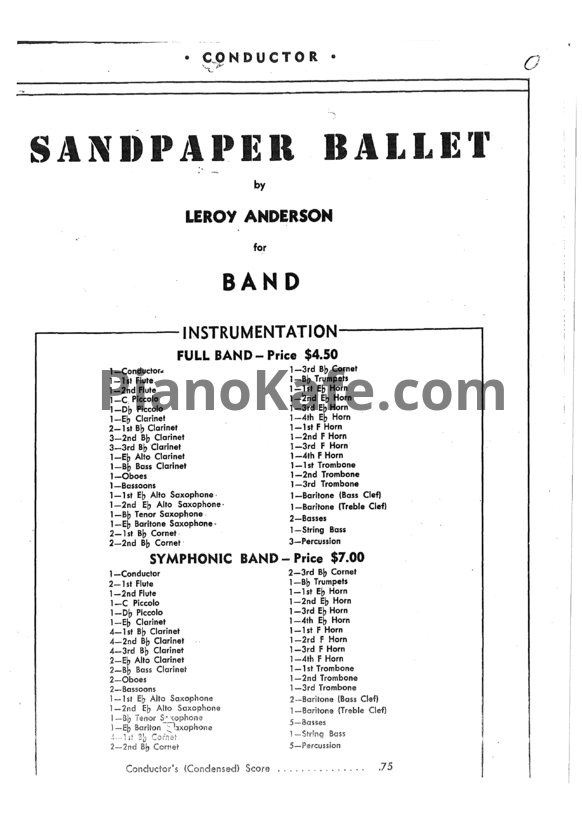 Ноты Leroy Anderson - Sandpaper Ballet - PianoKafe.com
