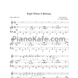 Ноты Nine Inch Nails - Right where it belongs - предпросмотр