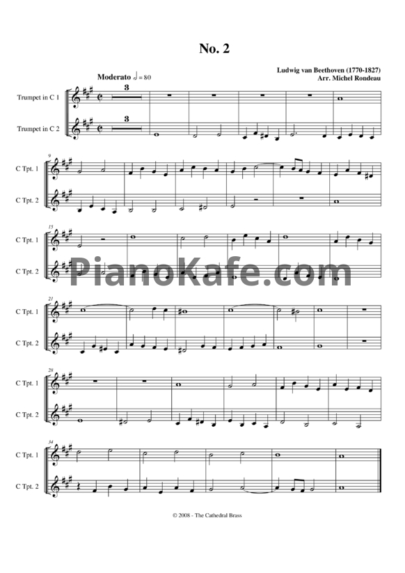 Ноты Л. В. Бетховен - Fifteen Fugues for Brass No. 2 - PianoKafe.com