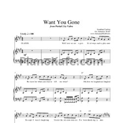 Ноты Jonathan Coulton - Want you gone (Portal 2 OST) - предпросмотр