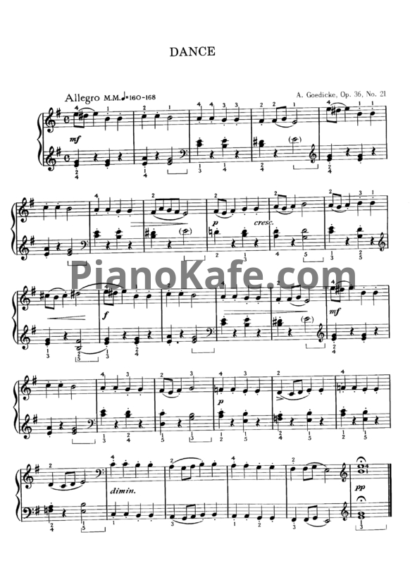 Ноты Александр Гедике - Танец (Соч. 36, №21) - PianoKafe.com