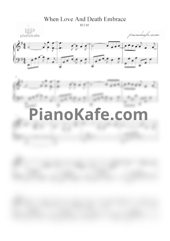 Ноты HIM - When love and death embrace - PianoKafe.com