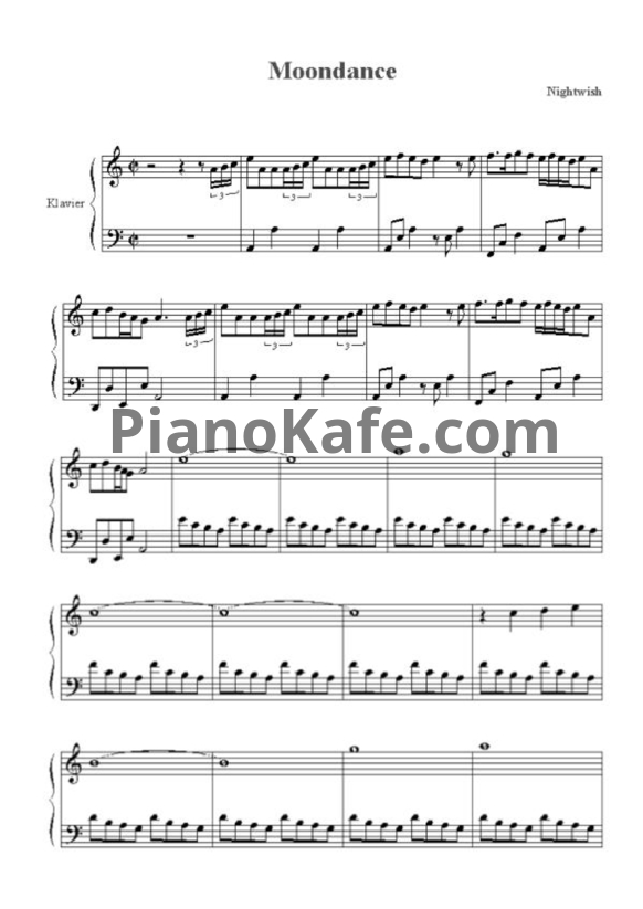 Ноты Nightwish - Moondance - PianoKafe.com