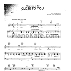 Ноты Burt Bacharach - (They long to be) Close to you - предпросмотр