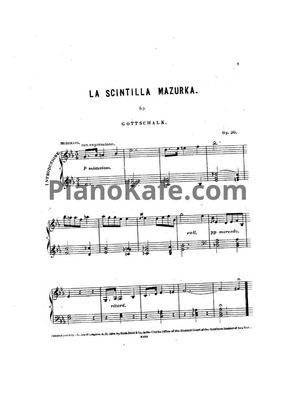 Ноты Луи Моро Готшалк - L'Etincelle (Op. 20) - PianoKafe.com