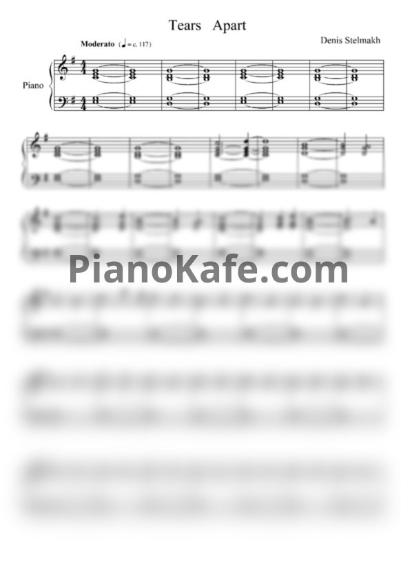 Ноты Denis Stelmakh - Tears apart - PianoKafe.com