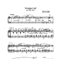 Ноты Эдвард Григ - Песня Сольвейг - предпросмотр