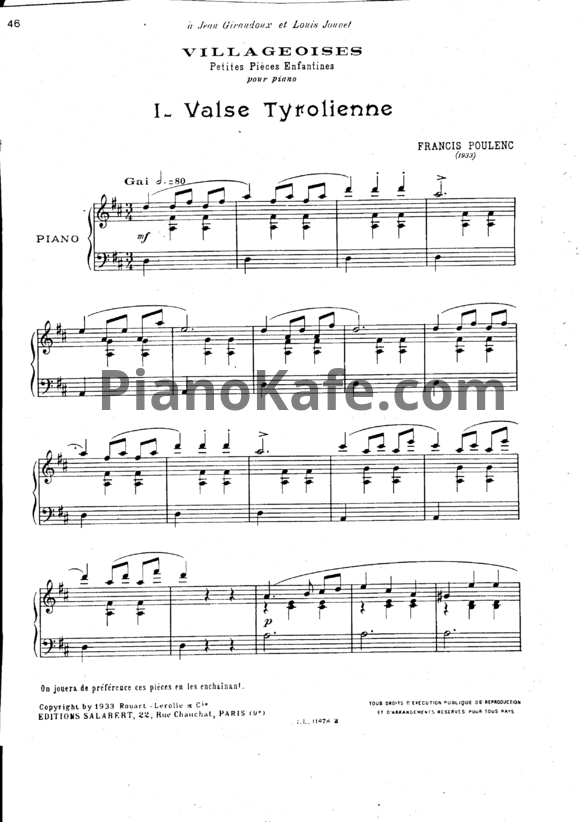 Ноты Франсис Пуленк - Пять детских пьес - PianoKafe.com