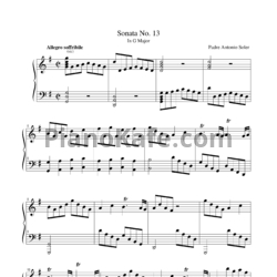Ноты Antonio Soler - Sonata 13 in G major - предпросмотр