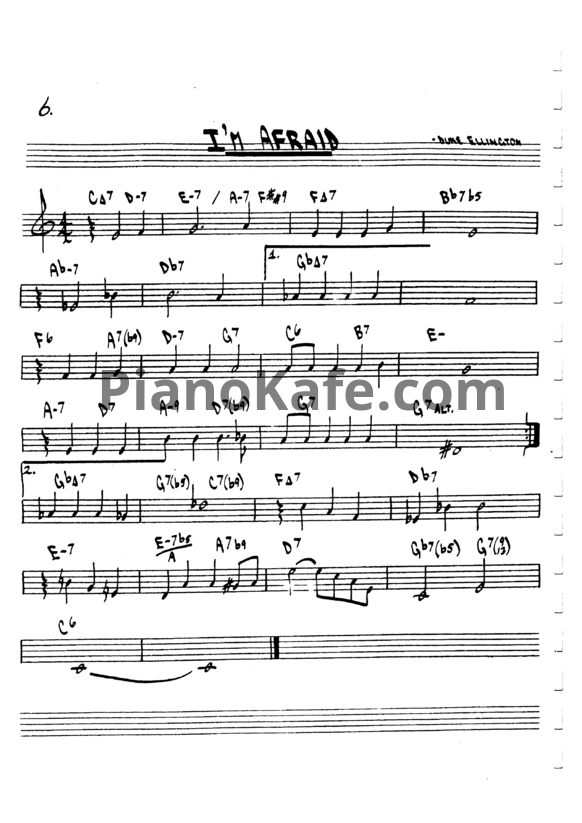Ноты Duke Ellington - I'm Afraid - PianoKafe.com