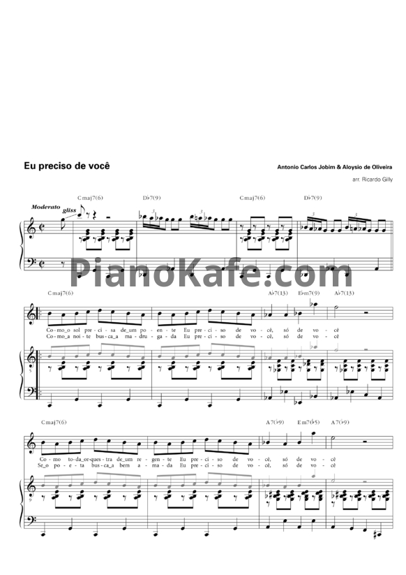 Ноты Antonio Carlos Jobim & Aloysio de Oliveira - Eu preciso de você - PianoKafe.com