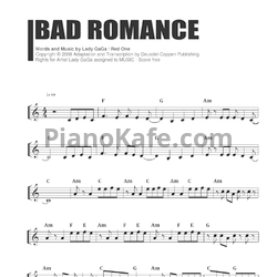 Ноты Lady GaGa - Bad romance (Версия 2) - предпросмотр