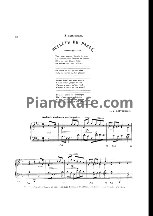Ноты Луи Моро Готшалк - Reflets du passe (Op. 28) - PianoKafe.com